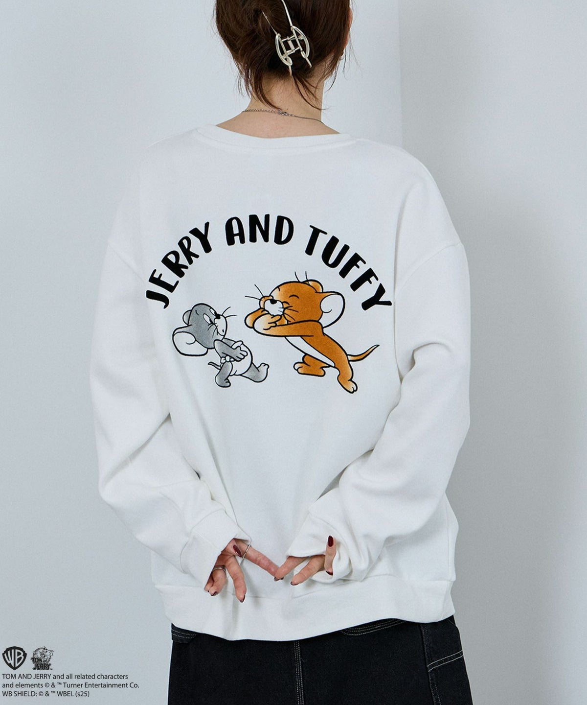 Tom and Jerry ジェリー タフィー フロッキートレーナー メンズ