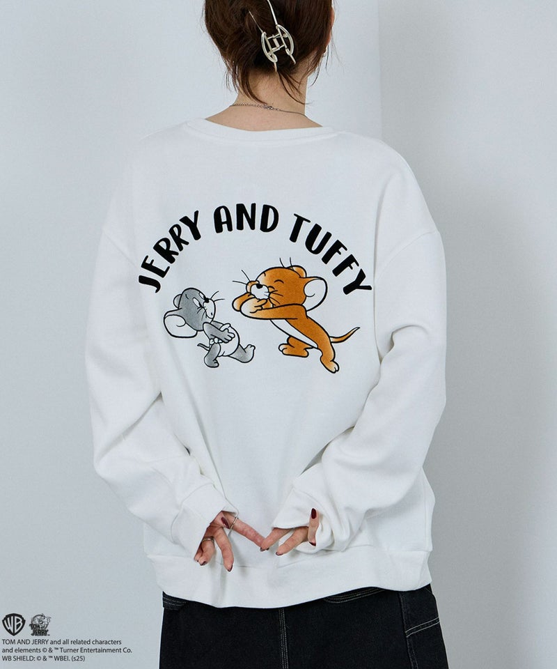 Tom and Jerry ジェリー タフィー フロッキートレーナー メンズ商品画像-2