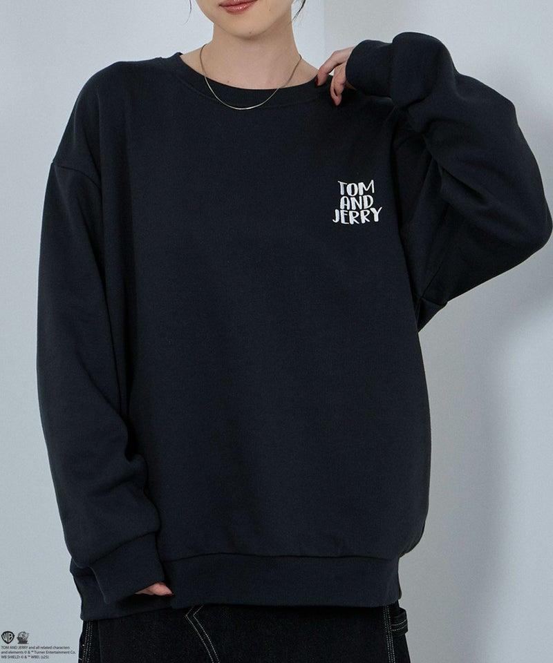 Tom and Jerry ジェリー タフィー フロッキートレーナー メンズ商品画像-3