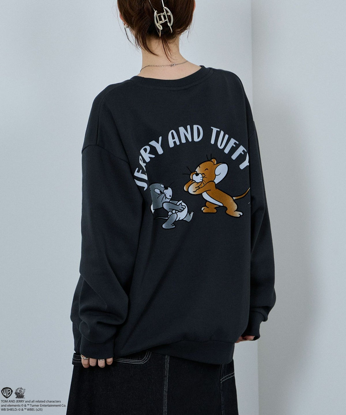 Tom and Jerry ジェリー タフィー フロッキートレーナー メンズ