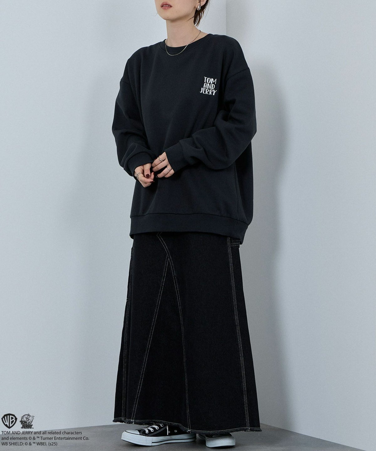 Tom and Jerry ジェリー タフィー フロッキートレーナー メンズ