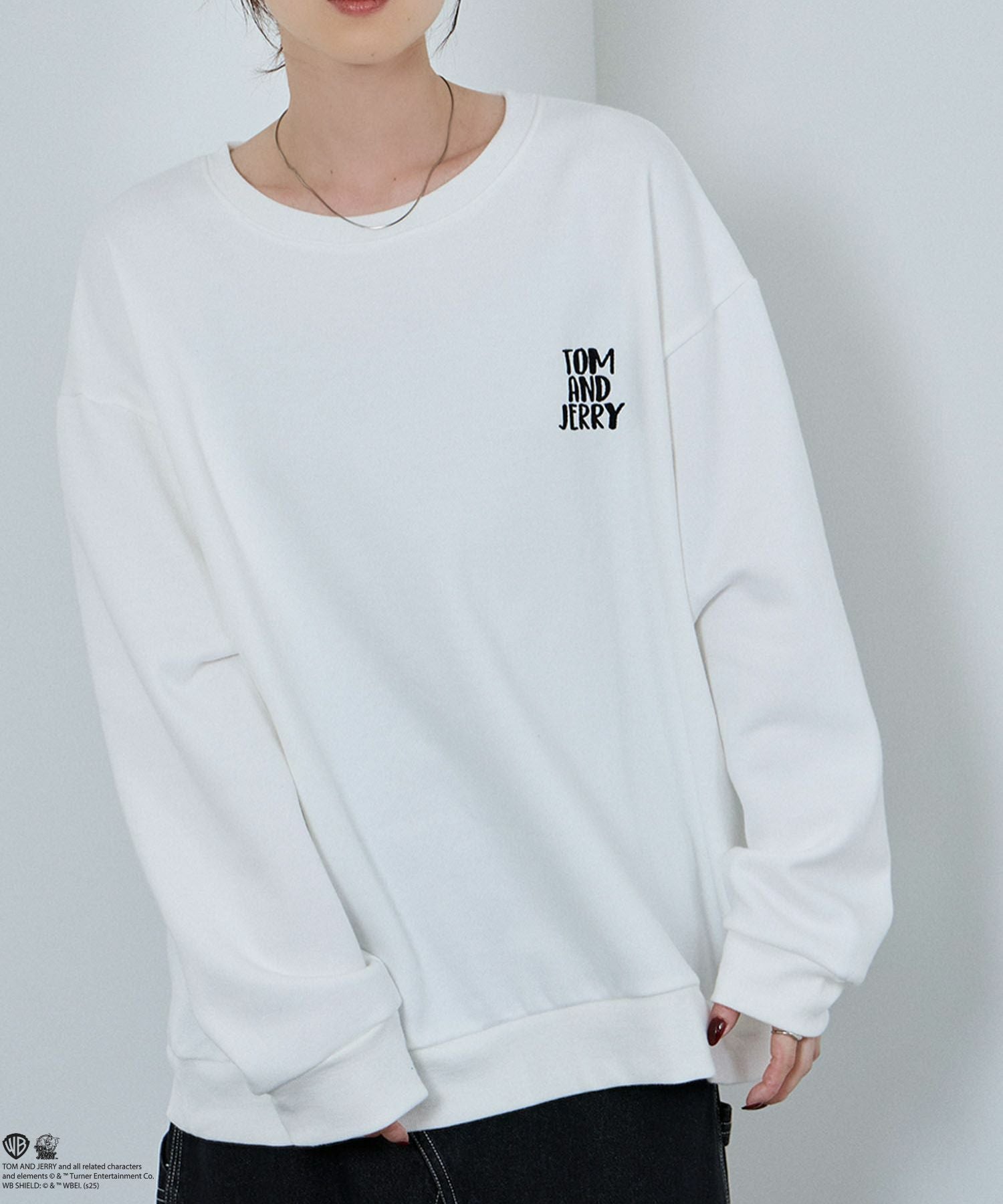 Tom and Jerry ジェリー タフィー フロッキートレーナー メンズ