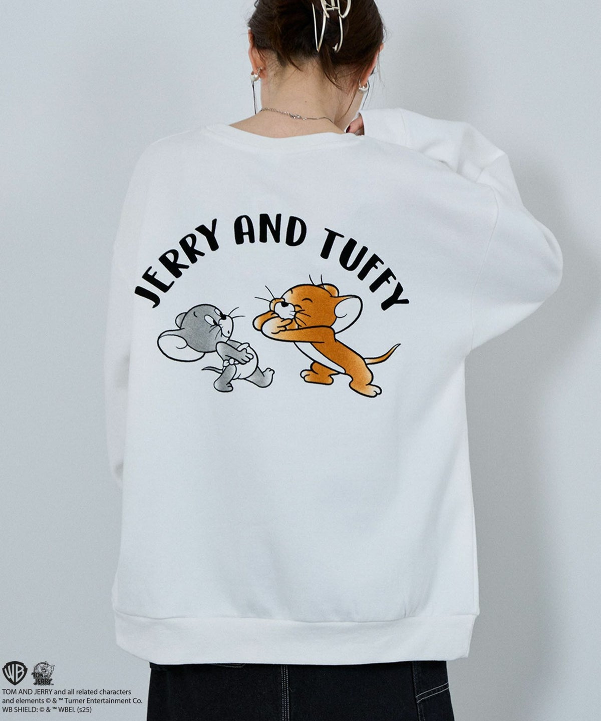 Tom and Jerry ジェリー タフィー フロッキートレーナー メンズ