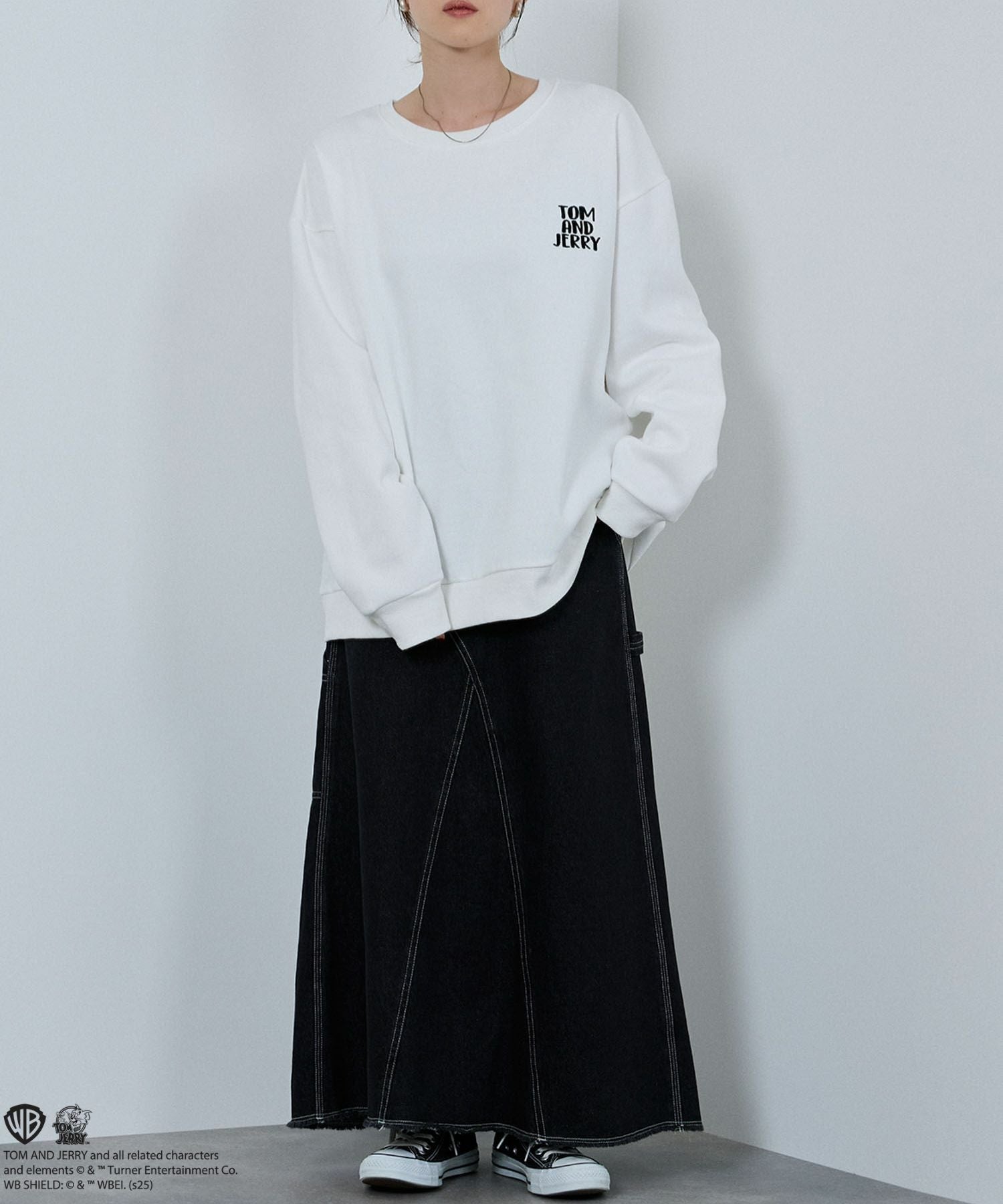 Tom and Jerry ジェリー タフィー フロッキートレーナー メンズ