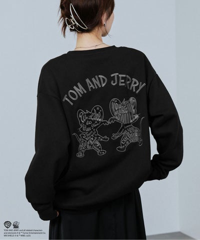 Tom and Jerry ジェリー タフィー 合皮トレーナー メンズ