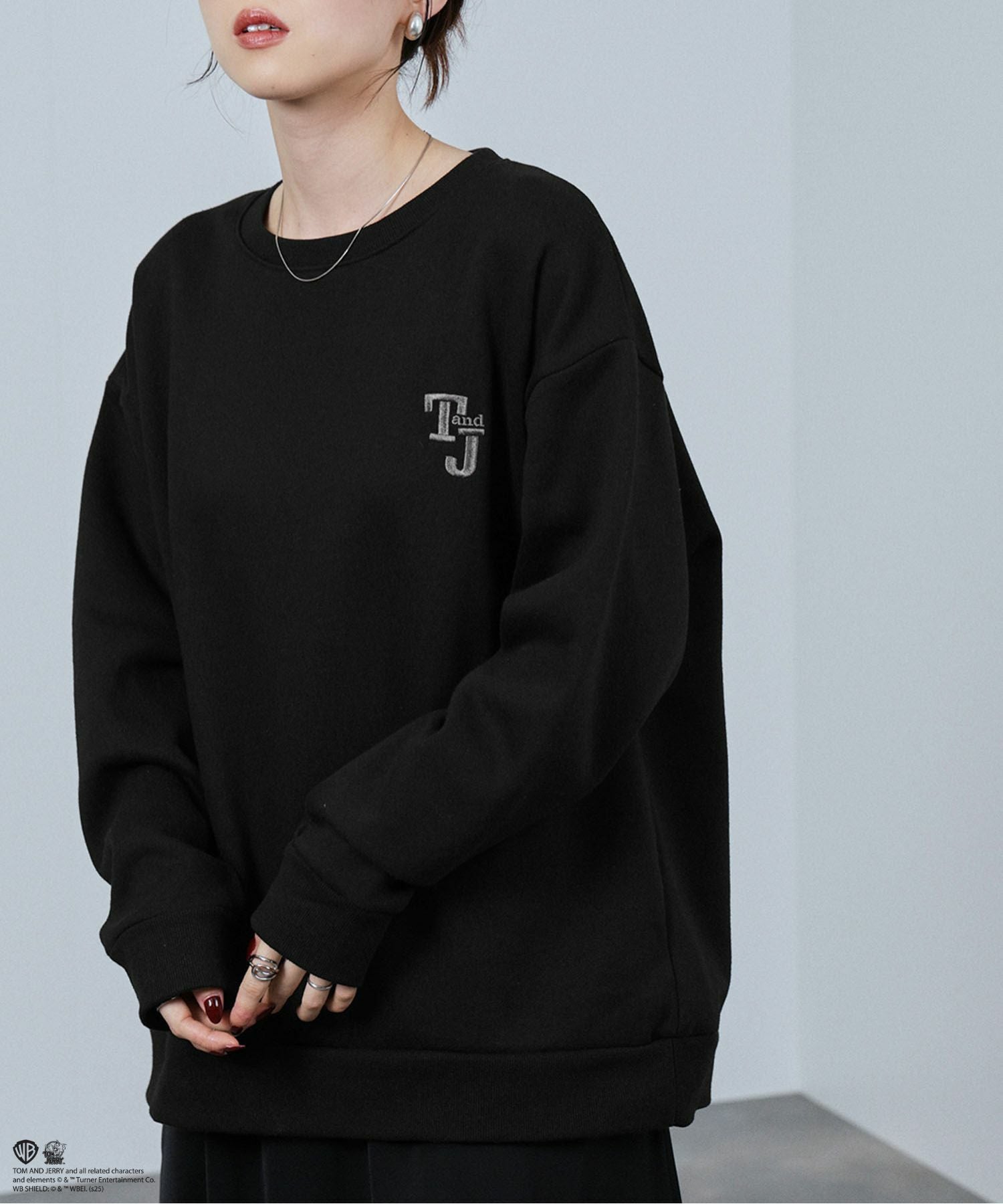 Tom and Jerry ジェリー タフィー 合皮トレーナー メンズ