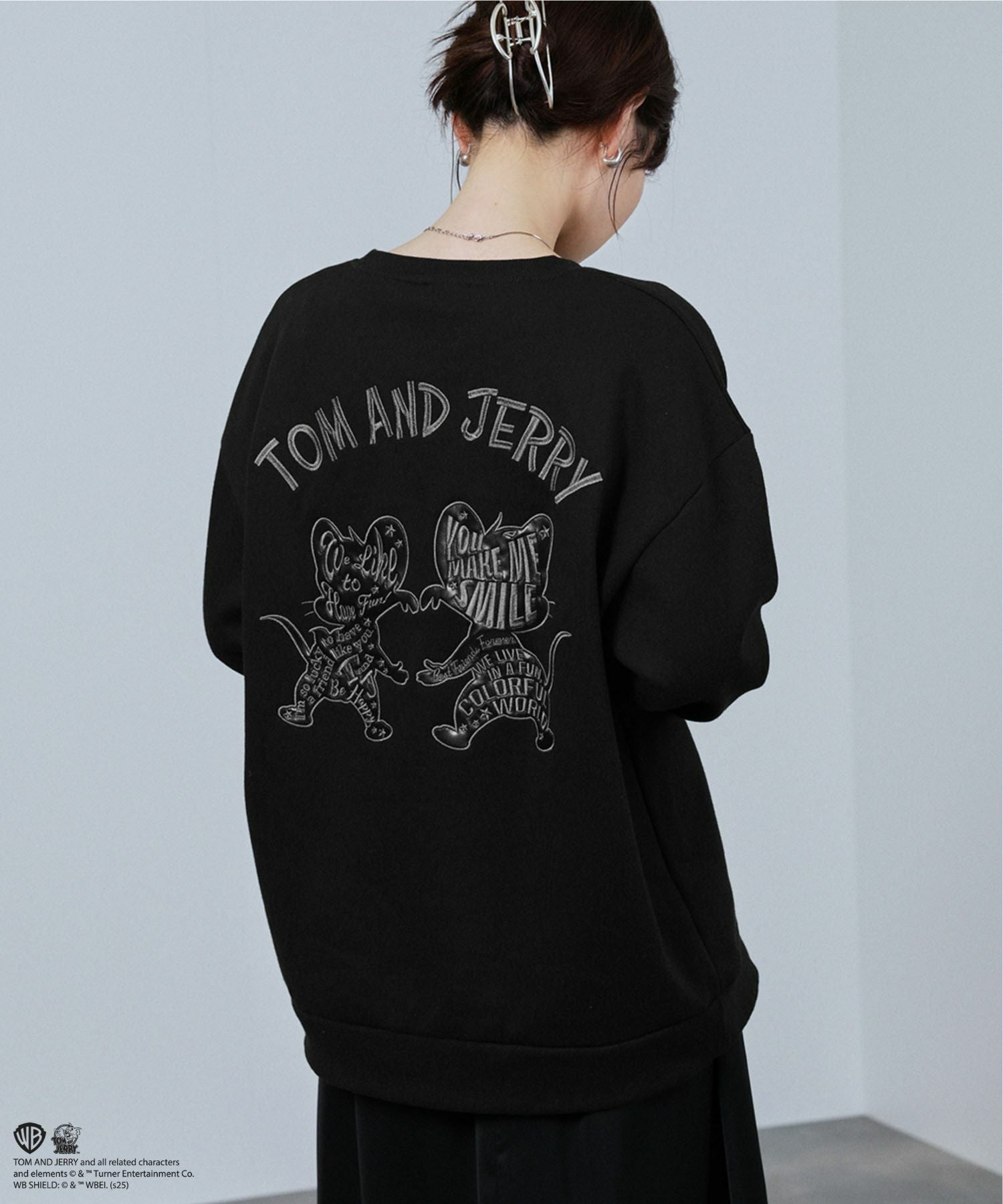 Tom and Jerry ジェリー タフィー 合皮トレーナー メンズ