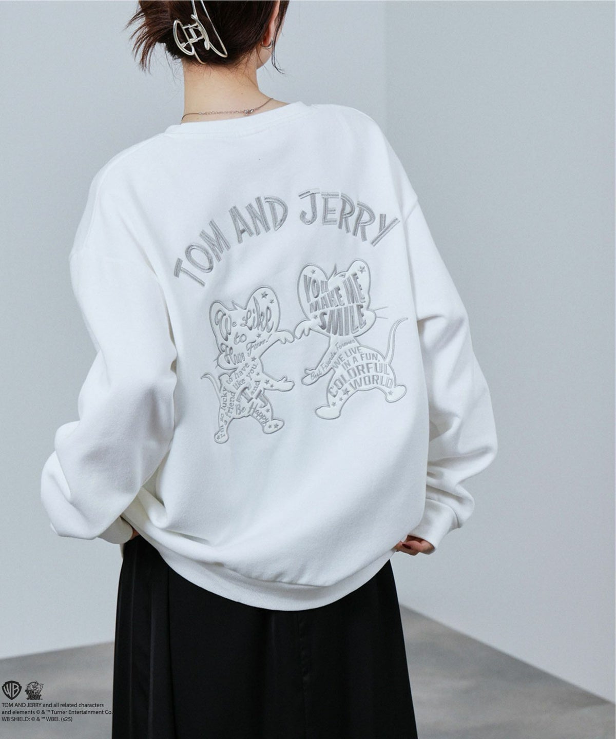 Tom and Jerry ジェリー タフィー 合皮トレーナー メンズ