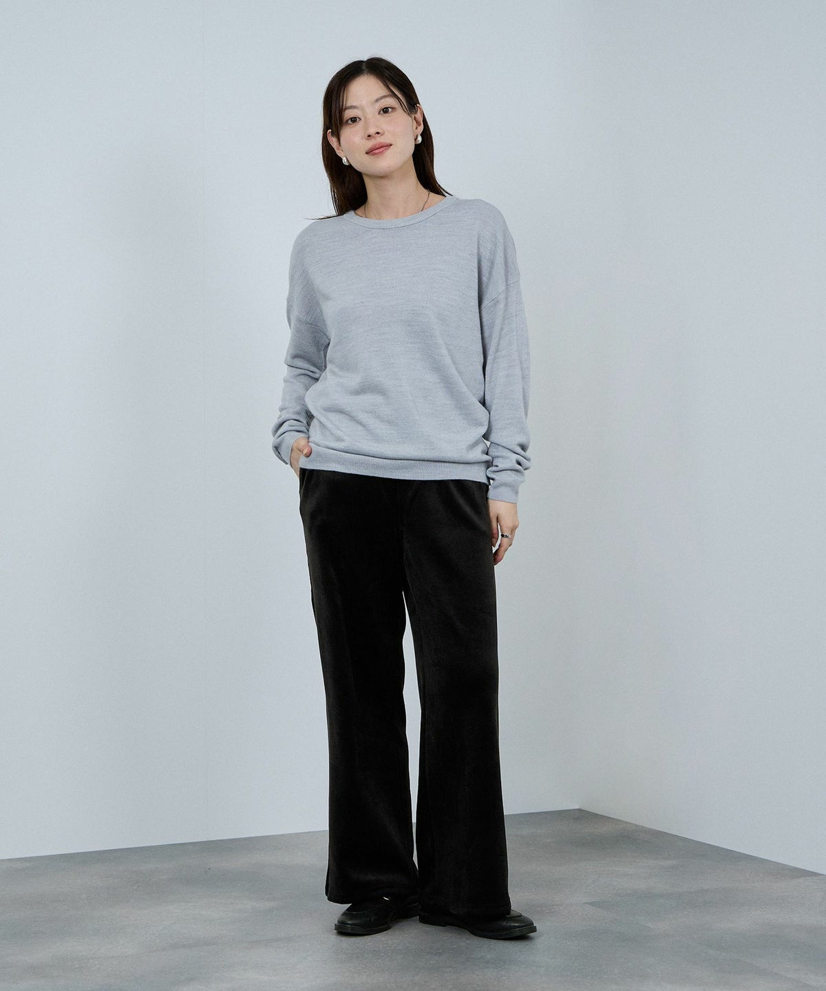 nAvy MAC HEAT コーデュロイ裏ベロアワイドパンツ レディース