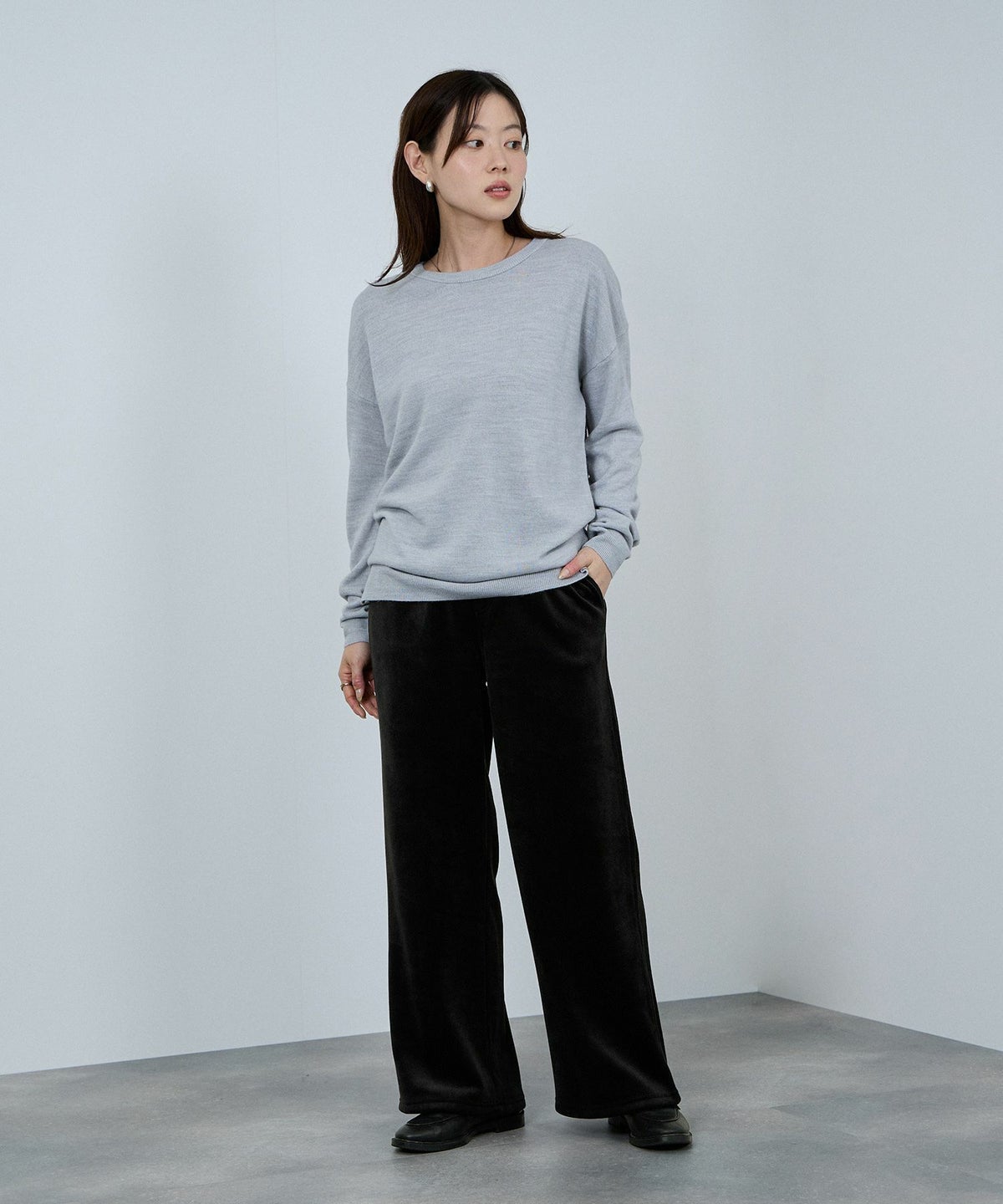 nAvy MAC HEAT コーデュロイ裏ベロアワイドパンツ レディース