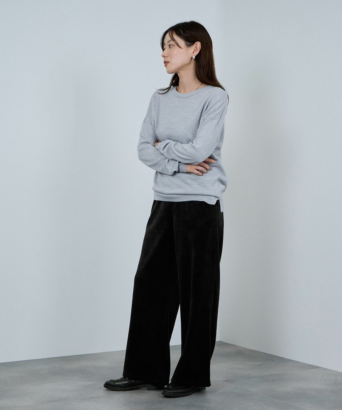 nAvy MAC HEAT コーデュロイ裏ベロアワイドパンツ レディース