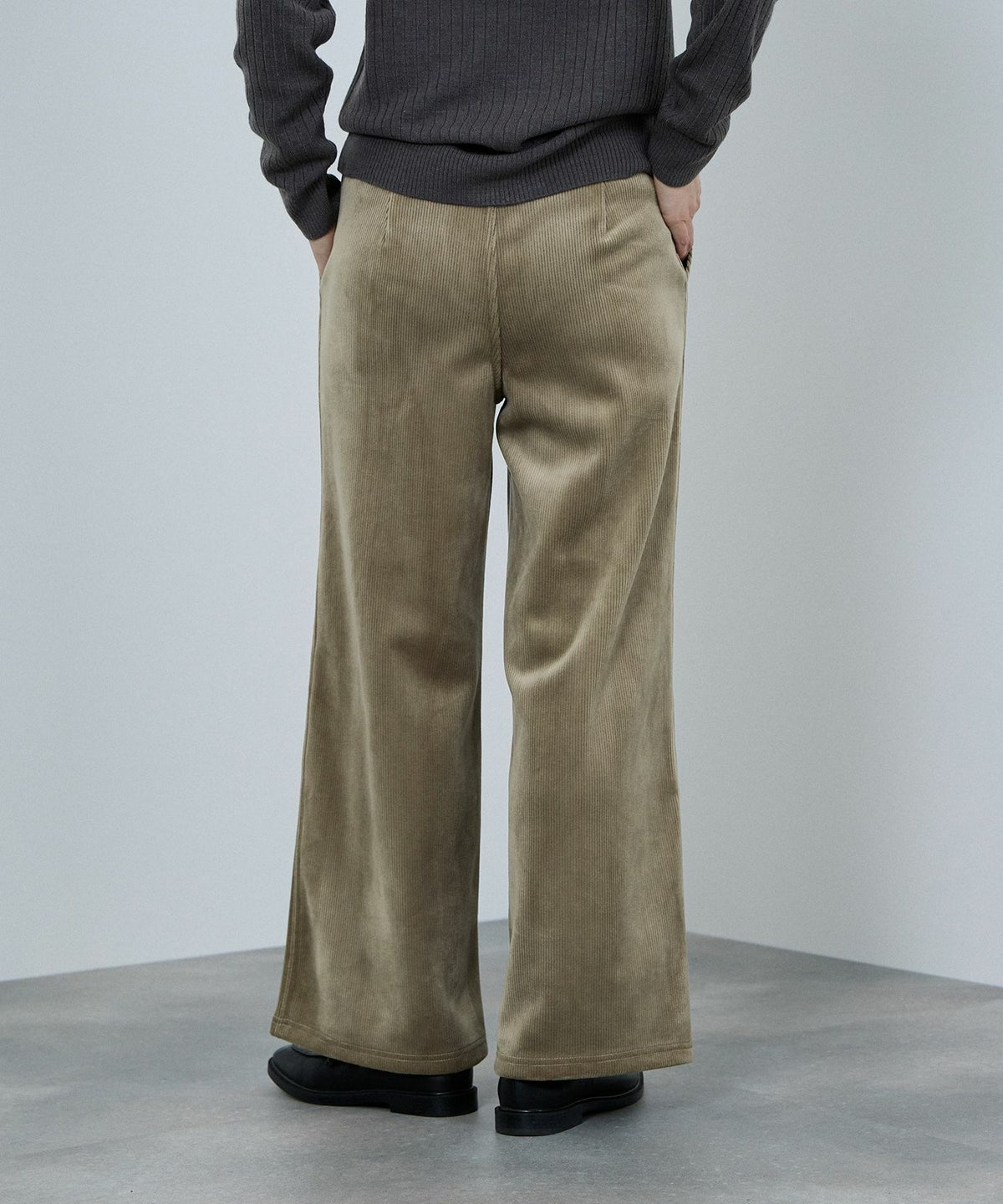 nAvy MAC HEAT コーデュロイ裏ベロアワイドパンツ レディース