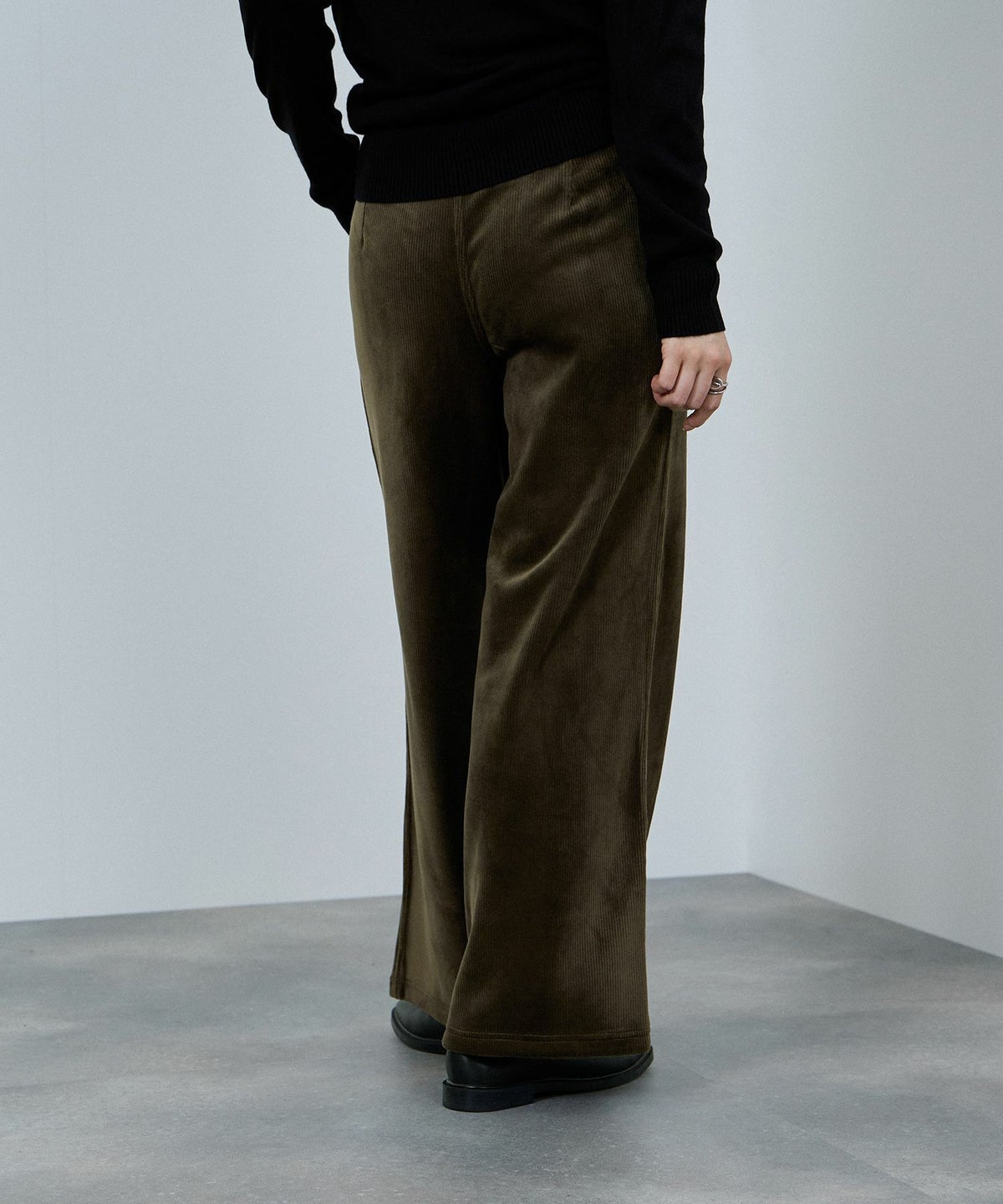 nAvy MAC HEAT コーデュロイ裏ベロアワイドパンツ レディース