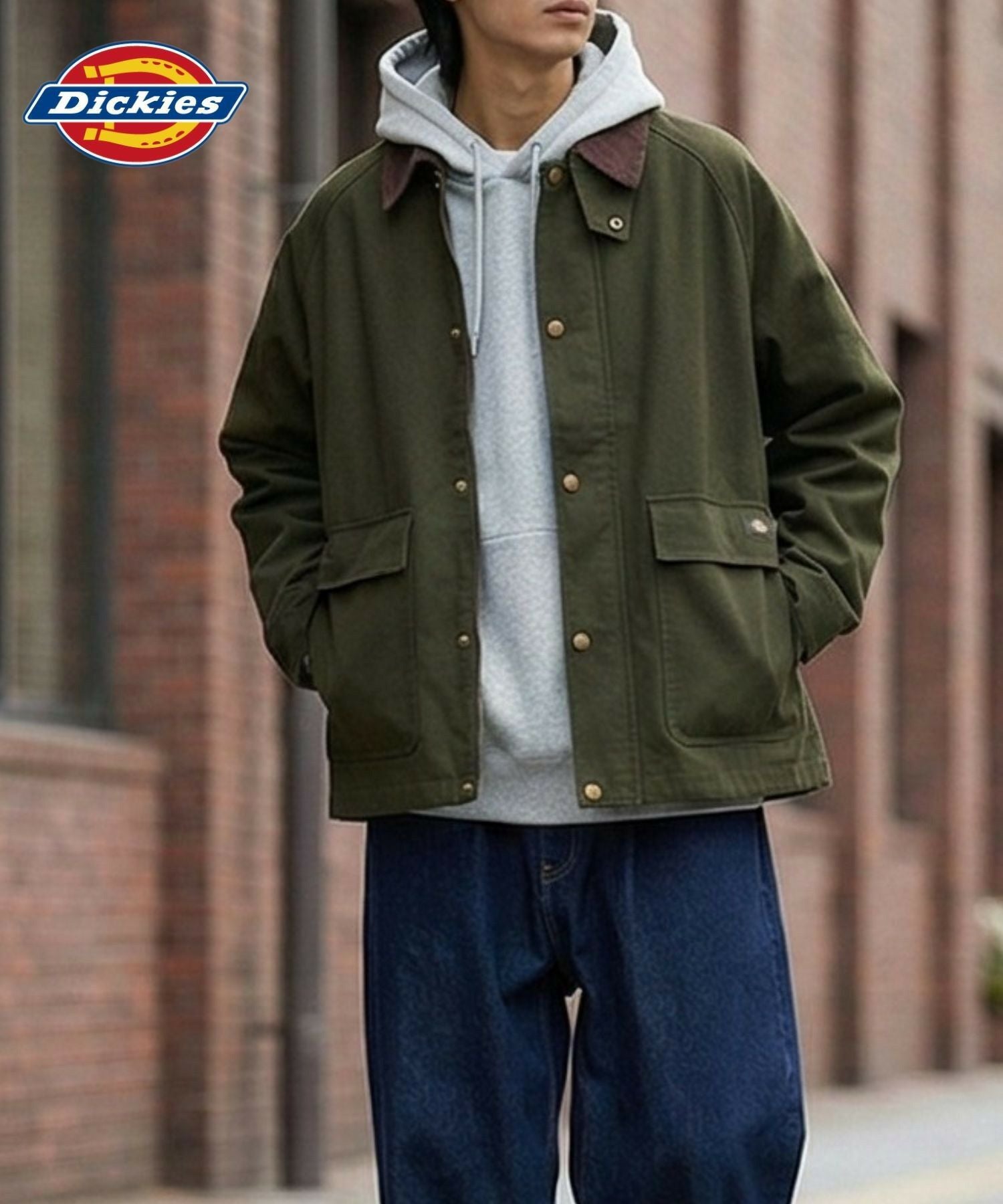 Dickies/ディッキーズ 襟コーデュロイ ダックキャンバス ワークジャケット
