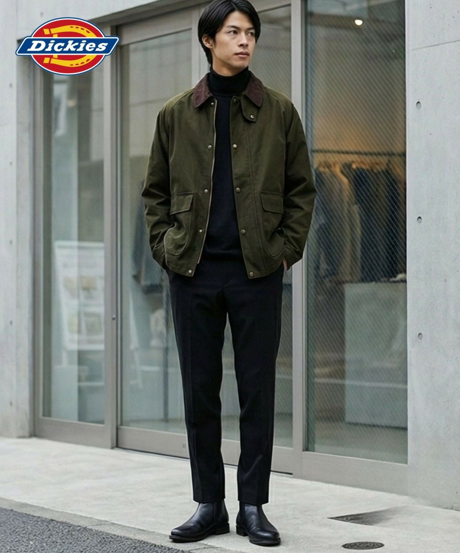 Dickies/ディッキーズ 襟コーデュロイ ダックキャンバス ワークジャケット