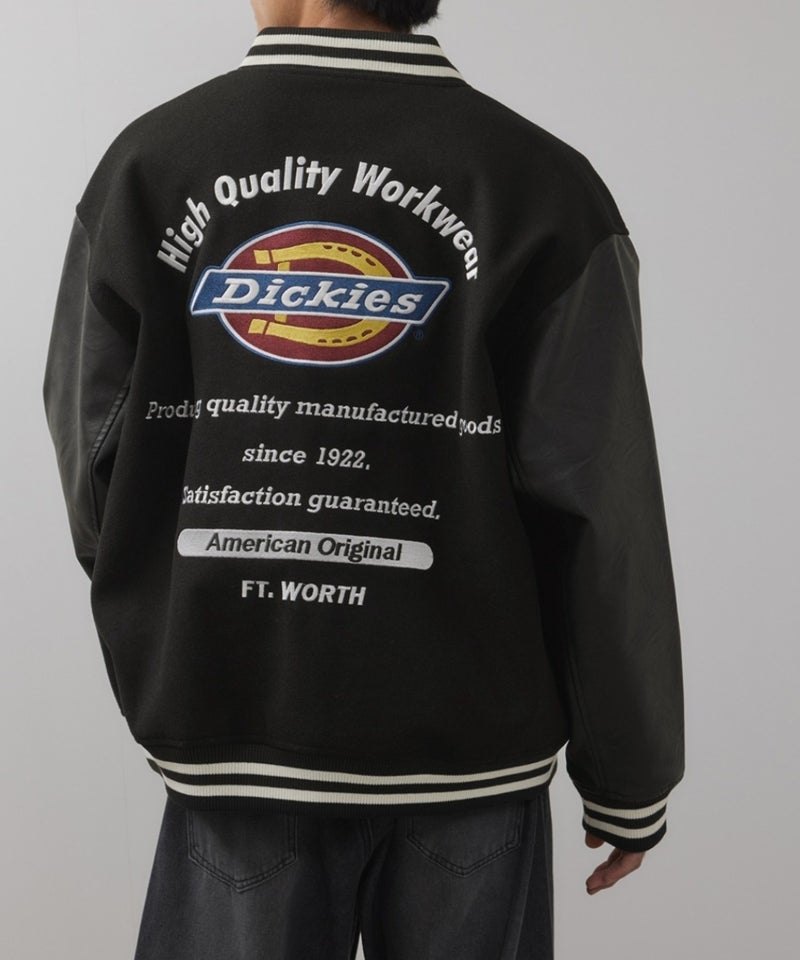 Dickies/ディッキーズ ロゴ刺繍 合成皮革切替 スタジアムジャンパー商品画像-1