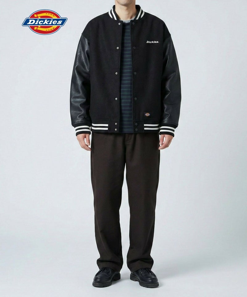 Dickies/ディッキーズ ロゴ刺繍 合成皮革切替 スタジアムジャンパー商品画像-7