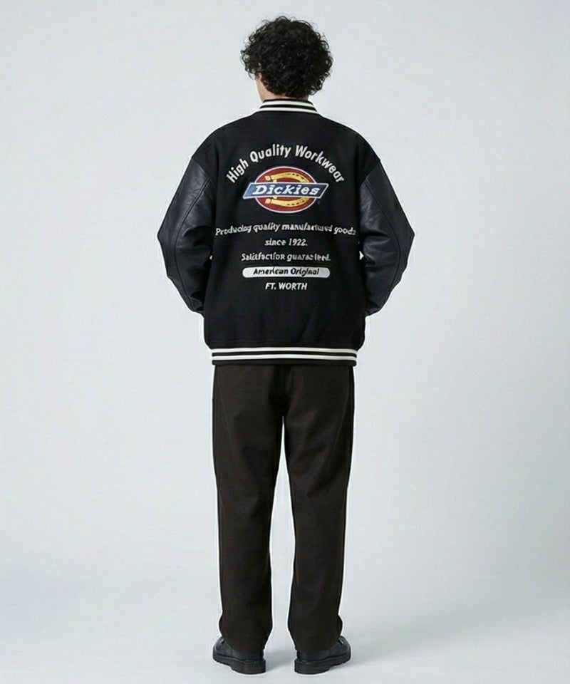 Dickies/ディッキーズ ロゴ刺繍 合成皮革切替 スタジアムジャンパー商品画像-8