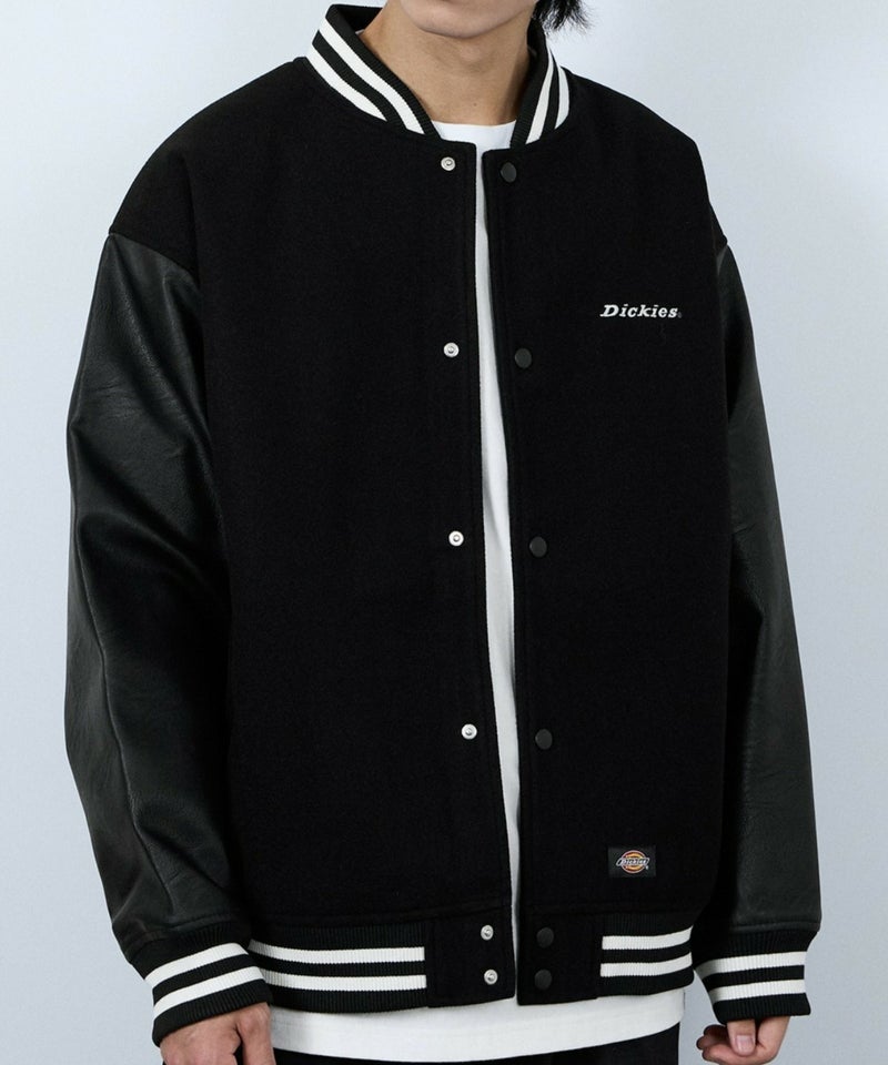 Dickies/ディッキーズ ロゴ刺繍 合成皮革切替 スタジアムジャンパー商品画像-10