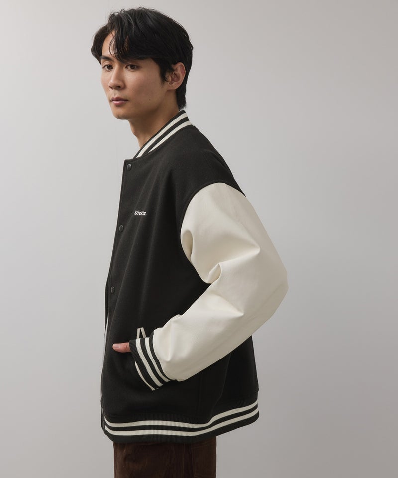 Dickies/ディッキーズ ロゴ刺繍 合成皮革切替 スタジアムジャンパー商品画像-10