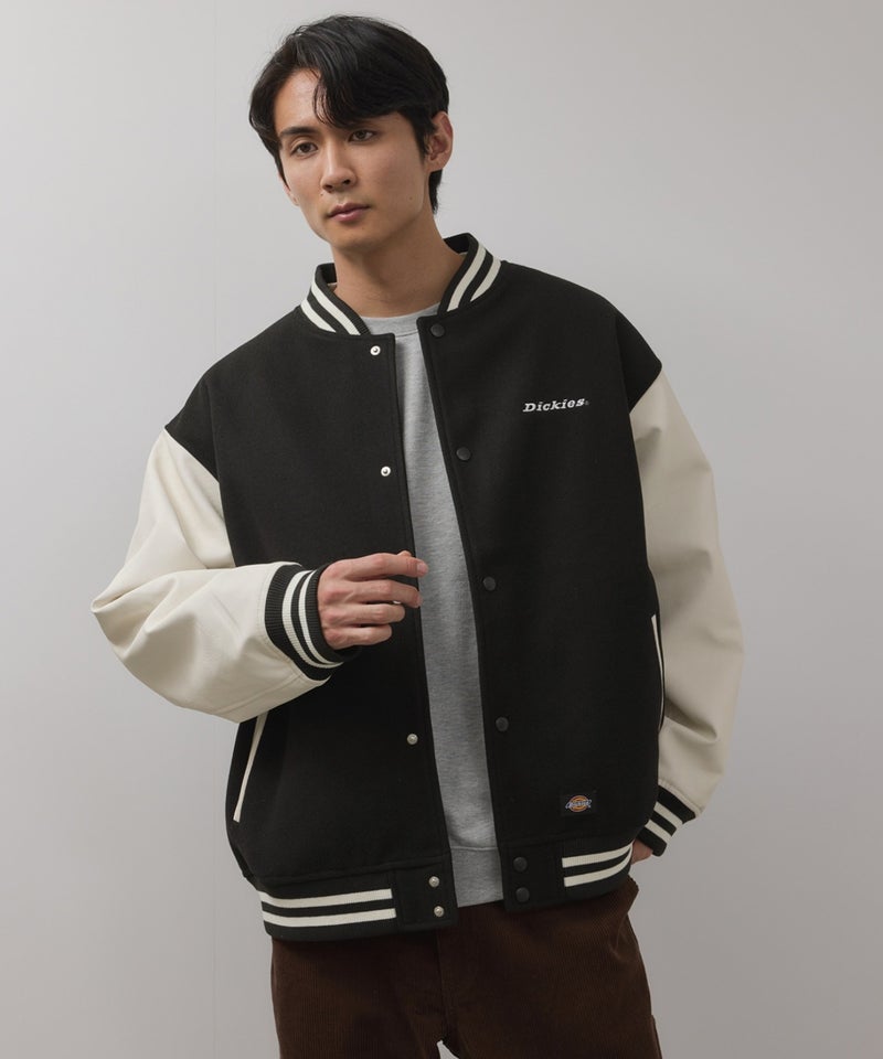 Dickies/ディッキーズ ロゴ刺繍 合成皮革切替 スタジアムジャンパー商品画像-12