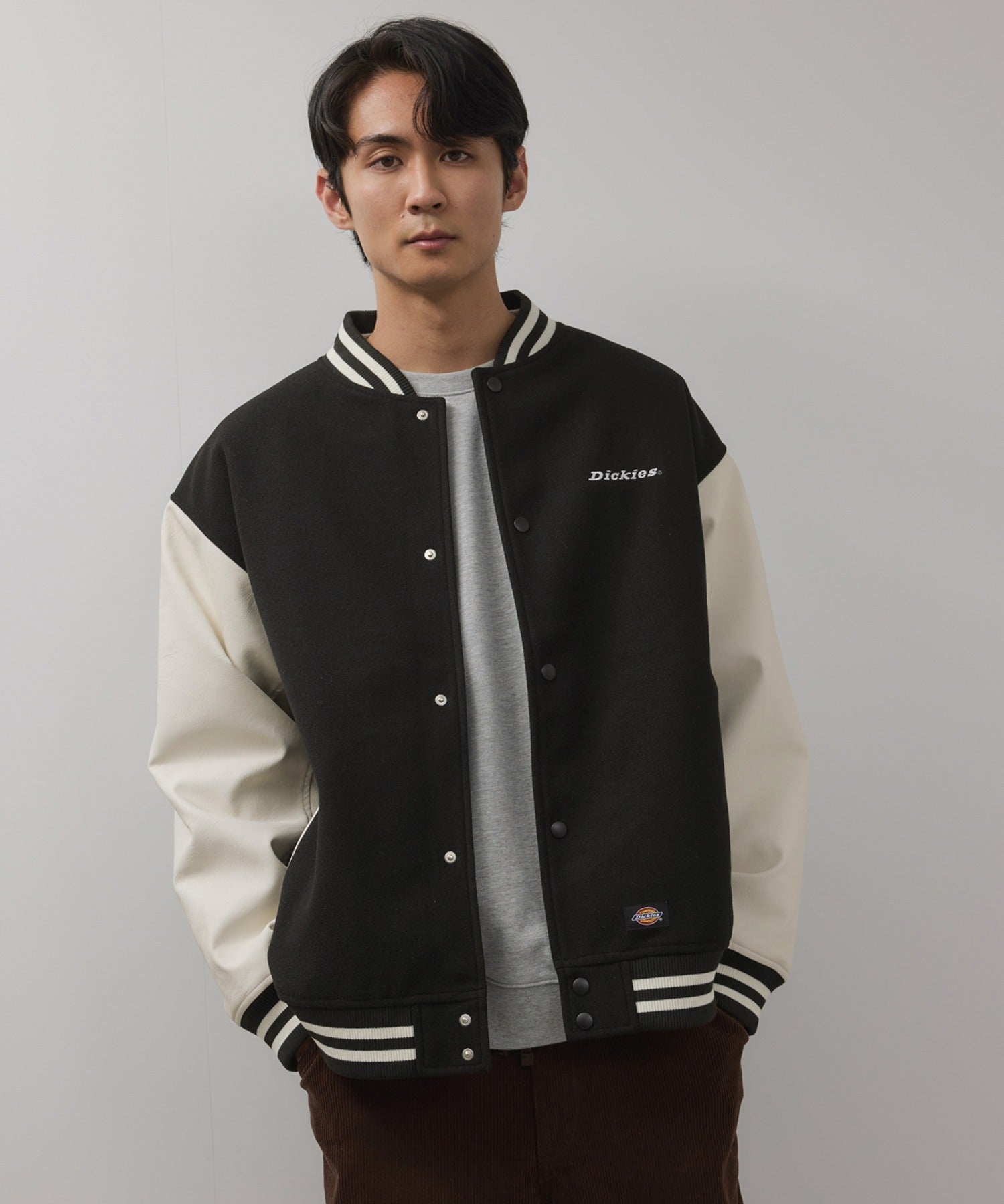 Dickies/ディッキーズ ロゴ刺繍 合成皮革切替 スタジアムジャンパー