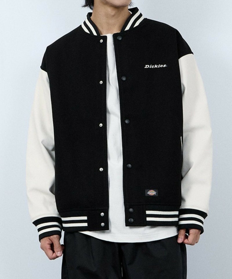 Dickies/ディッキーズ ロゴ刺繍 合成皮革切替 スタジアムジャンパー商品画像-16