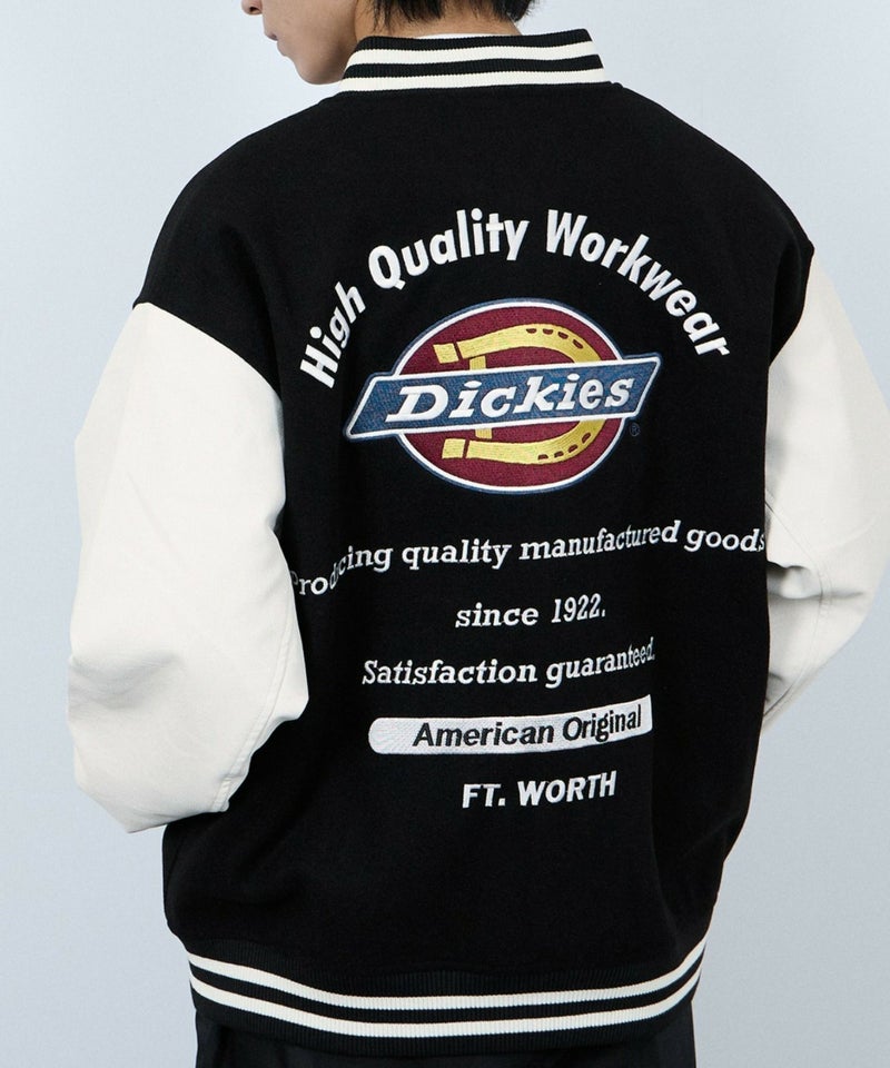 Dickies/ディッキーズ ロゴ刺繍 合成皮革切替 スタジアムジャンパー商品画像-19