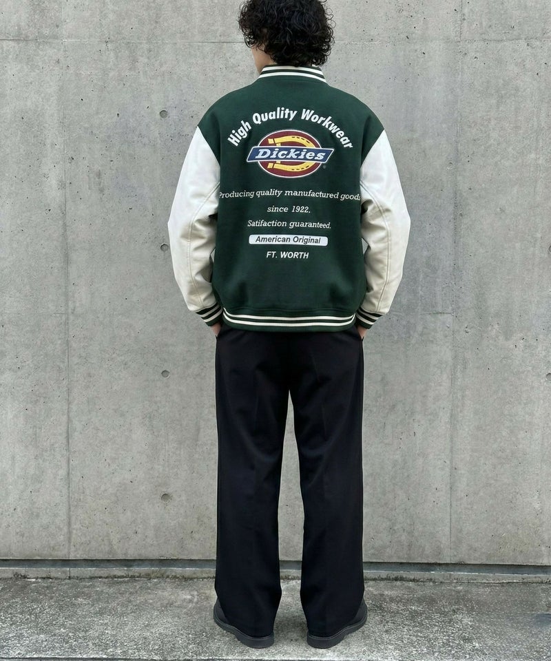 Dickies/ディッキーズ ロゴ刺繍 合成皮革切替 スタジアムジャンパー商品画像-30
