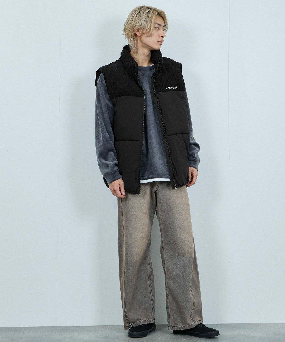 CONVERSE 切替中綿ベスト メンズ