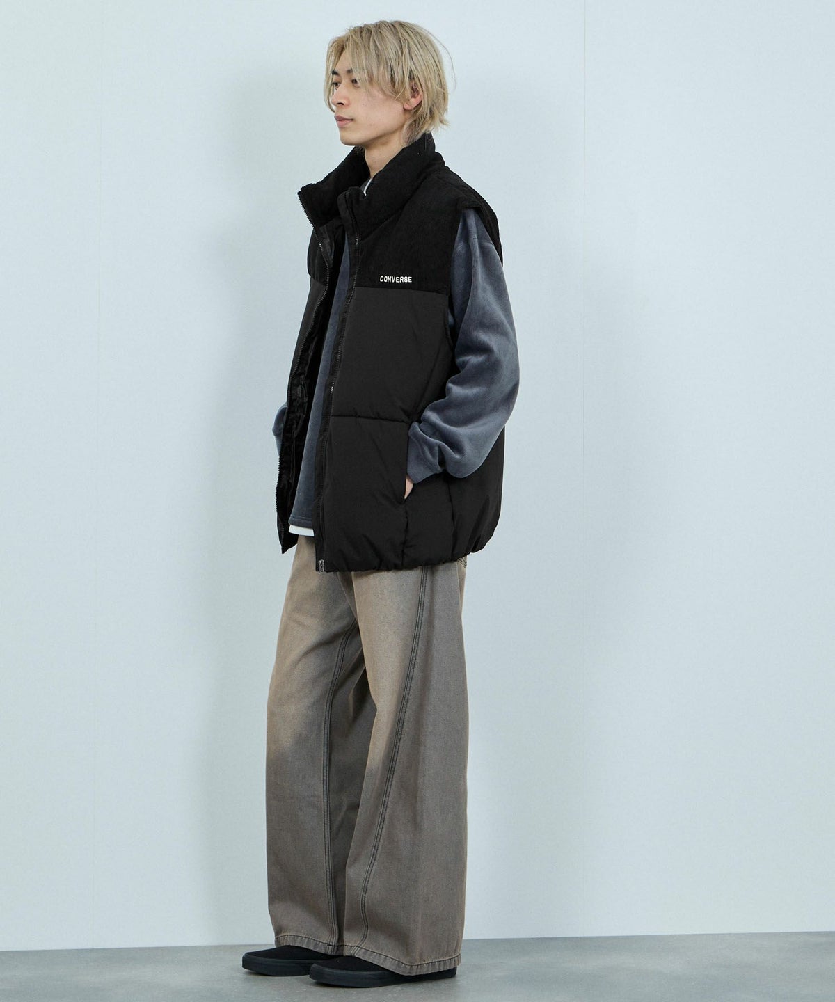 CONVERSE 切替中綿ベスト メンズ