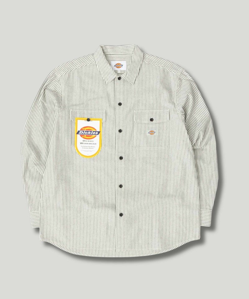 Dickies ヒッコリーストライプ ワークシャツ フラップポケット仕様商品画像-2