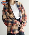 【別注】Dickies 100% Cotton Plaid Work Shirt Long Sleeve Unisex 綿100%チェック柄ワークシャツ ユニセックス メンズ商品サムネイル-4