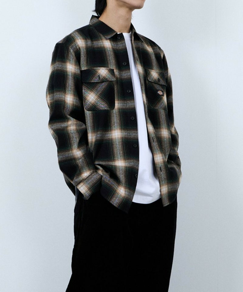 【別注】Dickies 100% Cotton Plaid Work Shirt Long Sleeve Unisex 綿100%チェック柄ワークシャツ ユニセックス メンズ商品画像-8