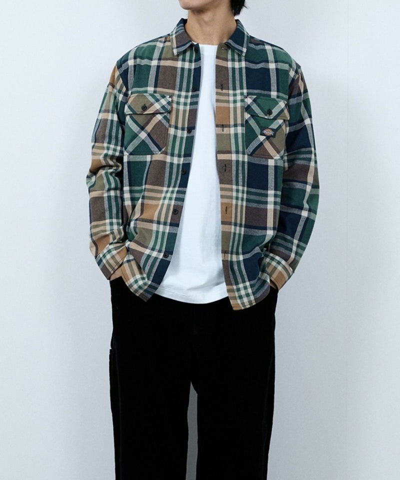 【別注】Dickies 100% Cotton Plaid Work Shirt Long Sleeve Unisex 綿100%チェック柄ワークシャツ ユニセックス メンズ商品画像-14