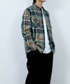 【別注】Dickies 100% Cotton Plaid Work Shirt Long Sleeve Unisex 綿100%チェック柄ワークシャツ ユニセックス メンズ商品サムネイル-15