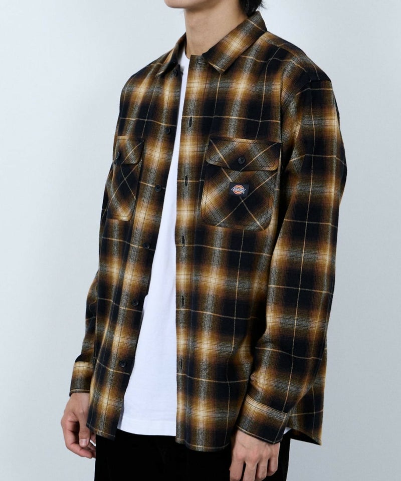 【別注】Dickies 100% Cotton Plaid Work Shirt Long Sleeve Unisex 綿100%チェック柄ワークシャツ ユニセックス メンズ商品画像-17