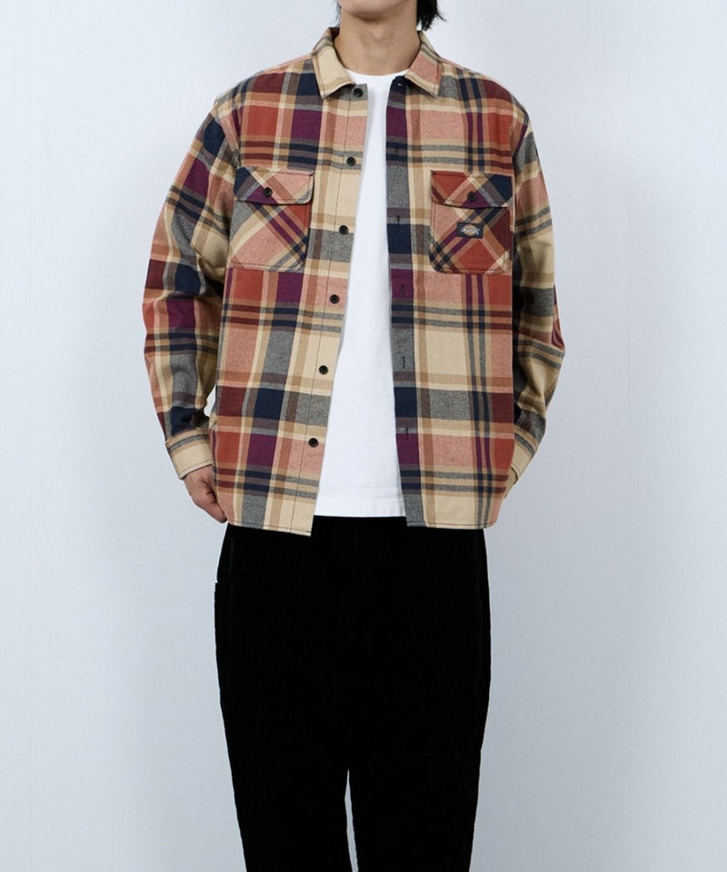 【別注】Dickies 100% Cotton Plaid Work Shirt Long Sleeve Unisex 綿100%チェック柄ワークシャツ ユニセックス メンズ商品画像-24