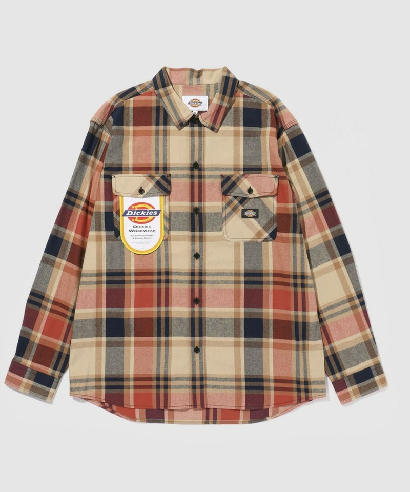 【別注】Dickies 100% Cotton Plaid Work Shirt Long Sleeve Unisex 綿100%チェック柄ワークシャツ ユニセックス メンズ商品画像-29