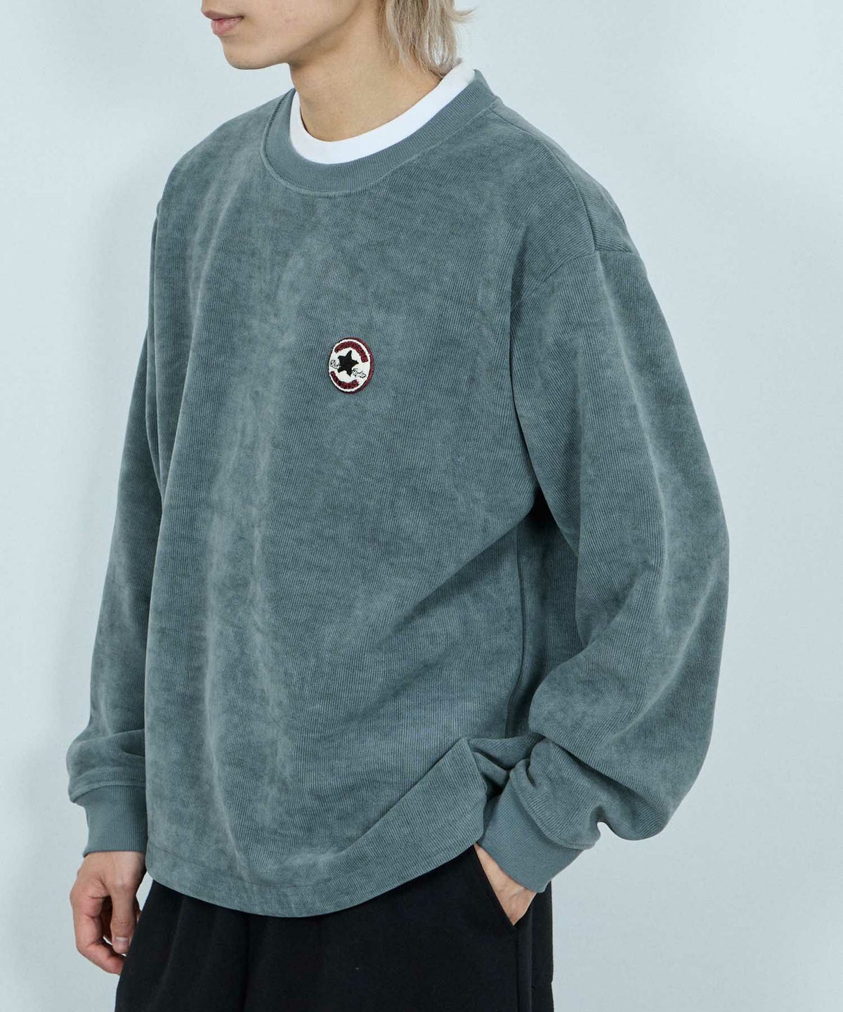 CONVERSE リブ裏ボアトレーナー メンズ