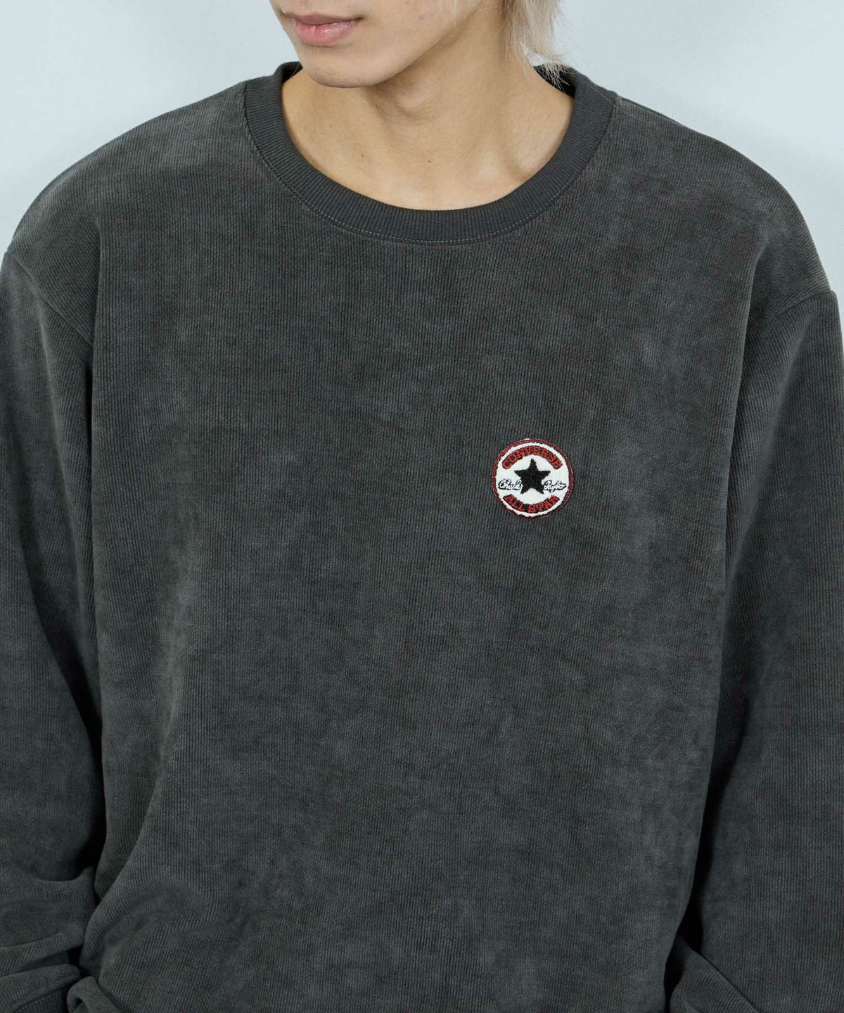 CONVERSE リブ裏ボアトレーナー メンズ