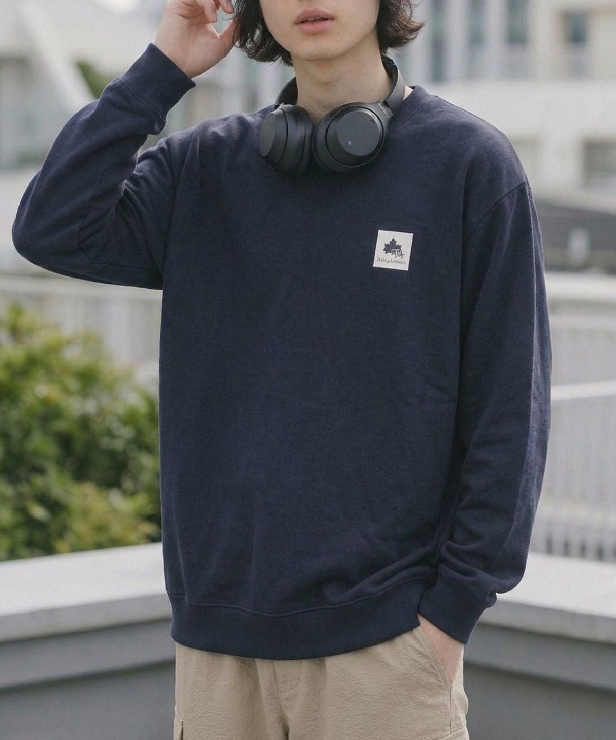 LOGOS PARK 胸ワンポイントロゴ裏毛トレーナー メンズ