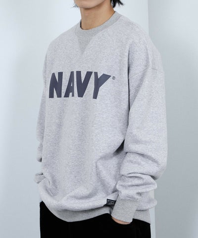 NAVY ウォッシュバルーントレーナー メンズ