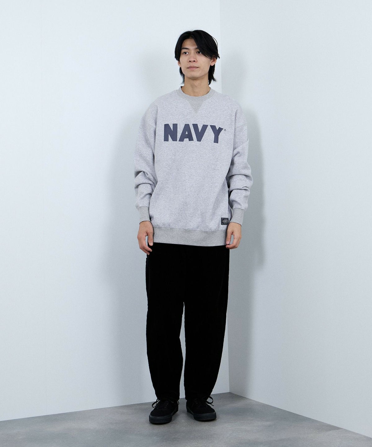 NAVY ウォッシュバルーントレーナー メンズ