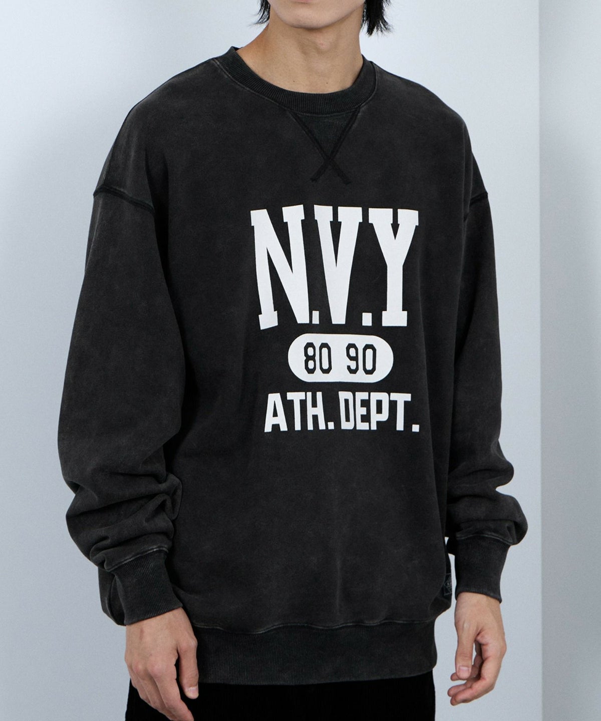 NAVY ウォッシュバルーントレーナー メンズ