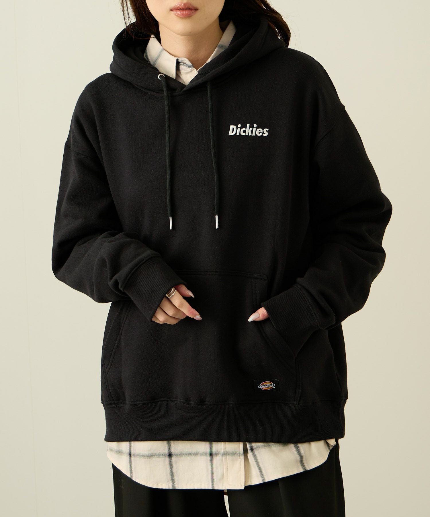 GDC×hysteric ブラックパーカー 裏起毛XL CROSS & STITCH 【NEW】パーカー 無地 パーカ 大きいサイズ 暖かい 裏