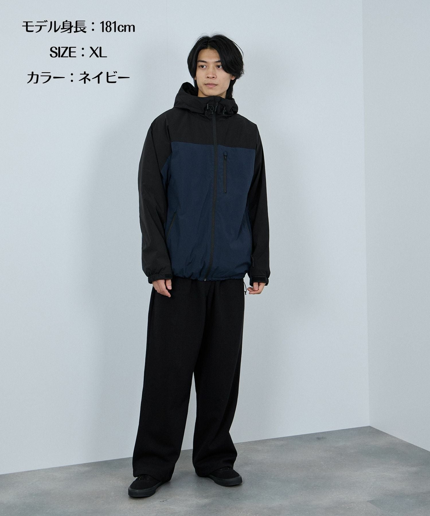 NAVY シャットアウター SOLOTEX(R)使用 裏シャギーフードジャケット メンズ