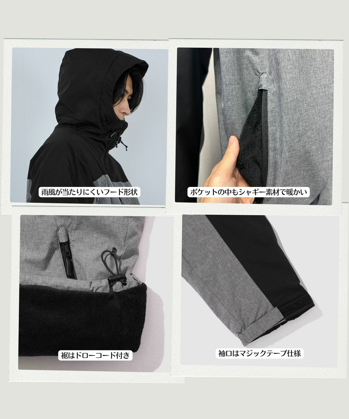 NAVY シャットアウター SOLOTEX(R)使用 裏シャギーフードジャケット メンズ