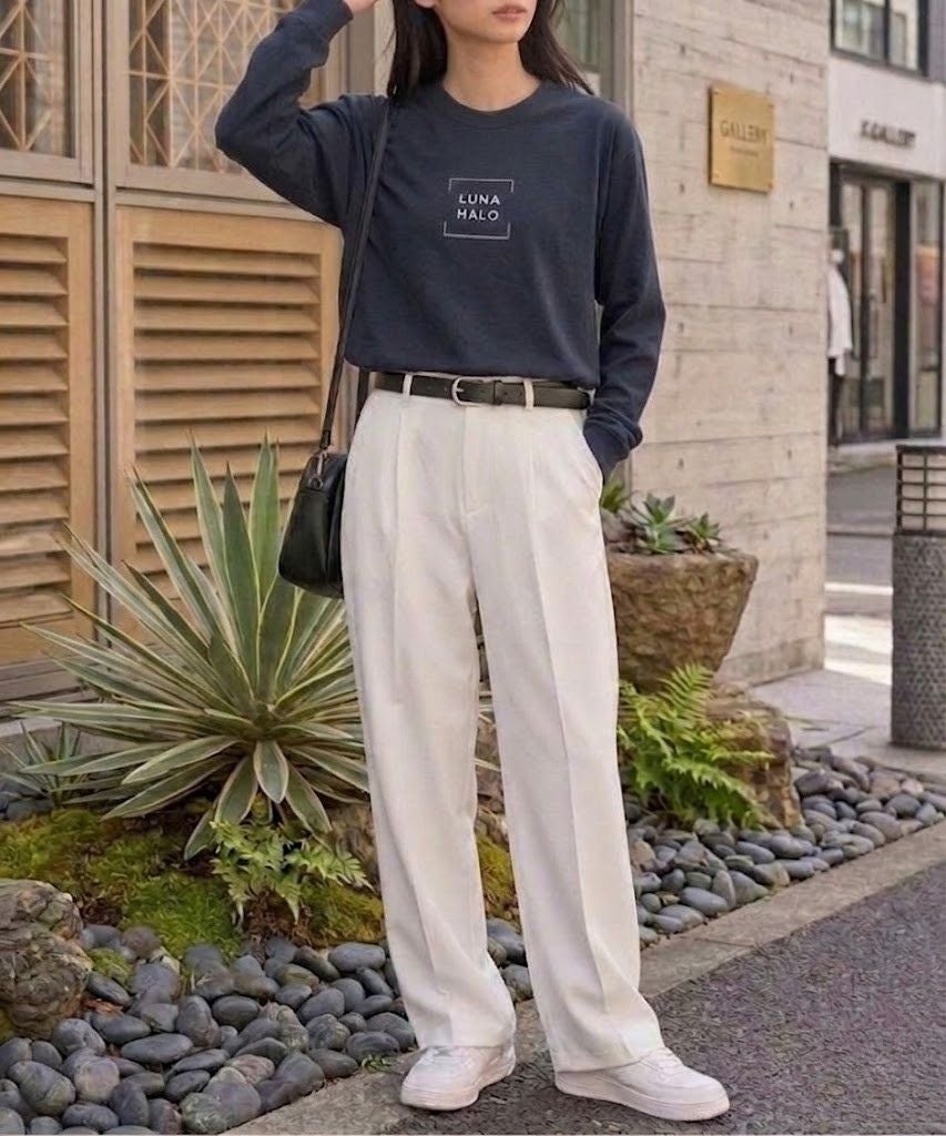  T-GRAPHICS ロゴデザイン長袖Tシャツ メンズ