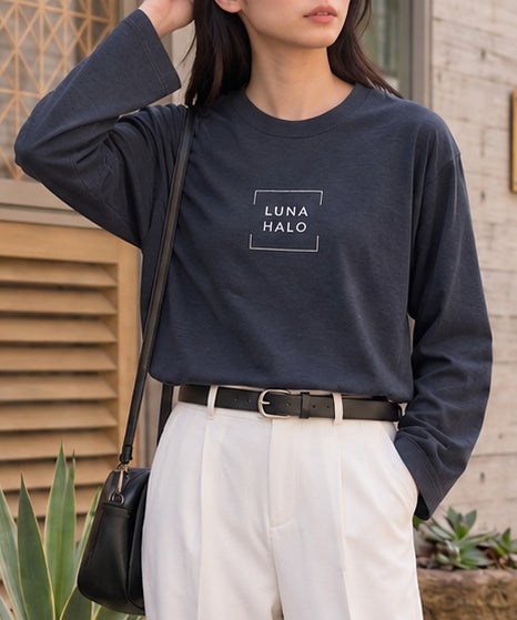  T-GRAPHICS ロゴデザイン長袖Tシャツ メンズ